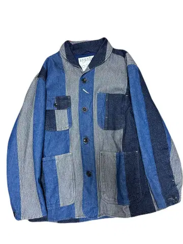 AOZORA 자수 데님 패치워크 숄 데님 자켓 새상품