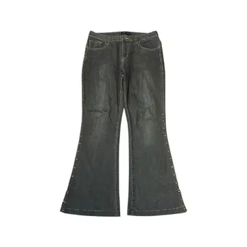 사이드 스터드 플레어 데님 팬츠