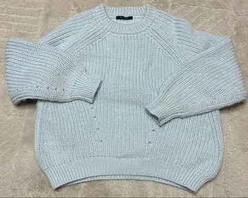 MACFHEE 라이트 블루 케이블 니트