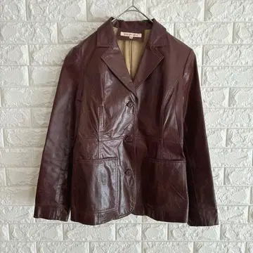 샤코 블루 여성용 천연 가죽 자켓 38 브라운