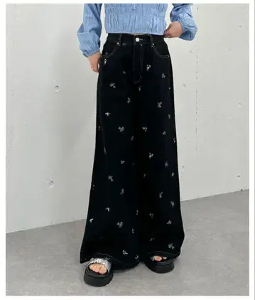 시착만 한 상품 archives 꽃무늬 자수 와이드 팬츠