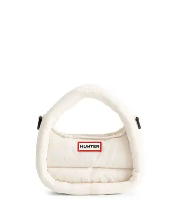 HUNTER 프레임드 퍼 미니 호보 - 화이트 윌로우