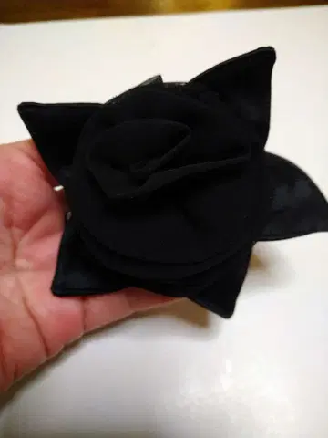 블랙 꽃 모양 헤어 액세서리