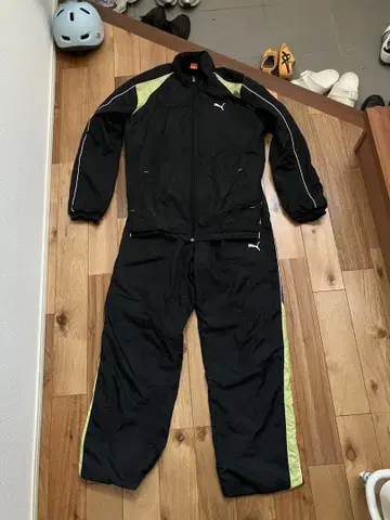 Puma 저리 상하의 세트 블랙/라임