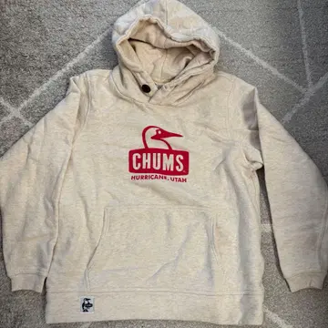 CHUMS 베이지 후드 부착 후드티
