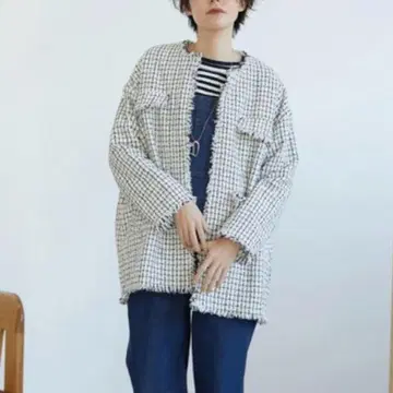 두알시브 노카라 트위드 자켓