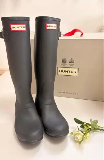 [미사용 새상품] HUNTER 그레이 장화 레인부츠