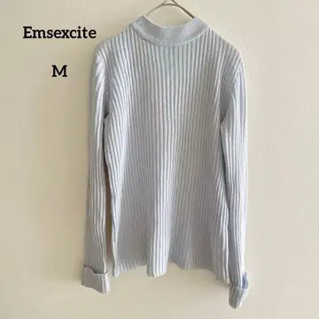 Emsexcite 엠에키사이트 리브 니트 긴팔 M 연보라