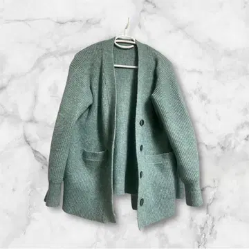 GU 퍼피 터치 오버 사이즈 가디건 민트 그린 그레이 2장 세트