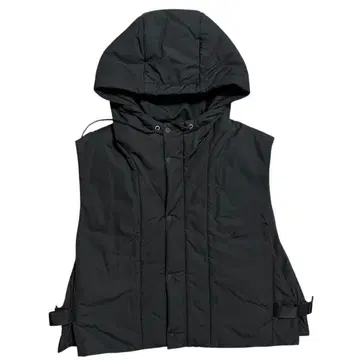 COS 후드 부착 블랙 다운 베스트