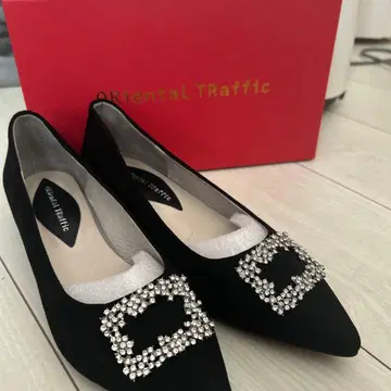 새상품 미사용 Oriental Traffic 비쥬 장식 펌프스 블랙