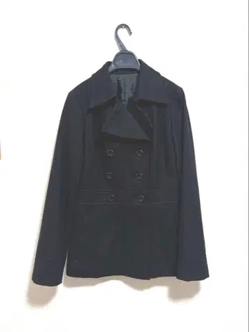 컴시즘 피 코트 울 혼방 블랙