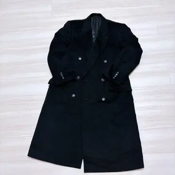 캐시미어 100% 체스터 코트 히요쿠 블랙 빅 사이즈