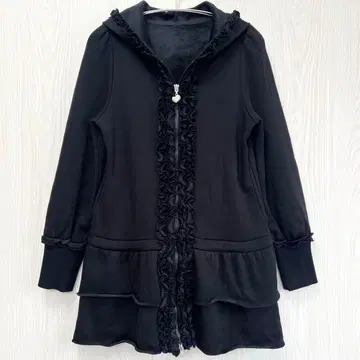 Y2K 히메갸루 헤이세이 당시물 &LOVE 프릴 더블 지퍼 원피스 후드티