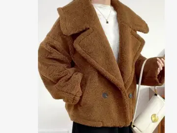 ABITOKYO 테디베어 보아 코트 빅 칼라 보아 자켓 모코모코M