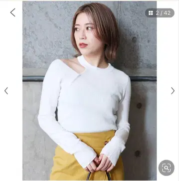 MURUA 레이어드 니트 컷 상의