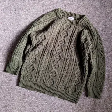 TODAYFUL 케이블 니트 스웨터 38 카키 다크 그린