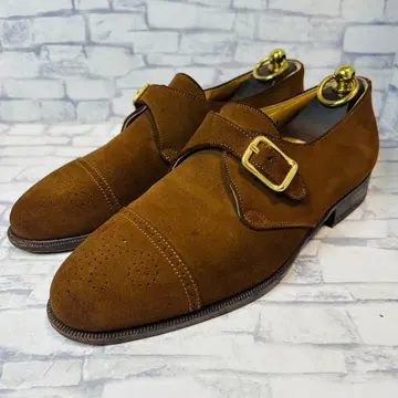 [새상품급] Santoni 브라운 스웨이드 싱글 몽크 스트랩 6 F