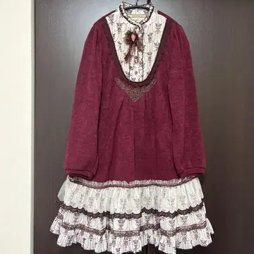 axes femme 원피스 와인 레드