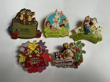 칩과 데일 핀 배지 5개 세트