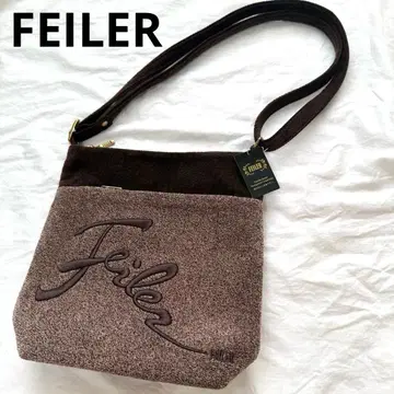 미사용 FEILER 페이러 숄더백 브라운 로고