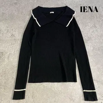 새상품급 이에나 파인 울 숄카라 리브 풀오버 정가 15400