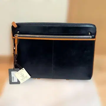 [ 미사용 새상품 ] Kiefer neu 천연 가죽 클러치백 네이비