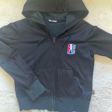 NBA 메쉬 풀 집업 후드티 블랙