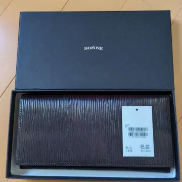 SONNE 브라운 가죽 장지갑 박스 포함