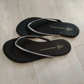 FABIO RUSCONI 블랙 (실버) 플립플랍 35