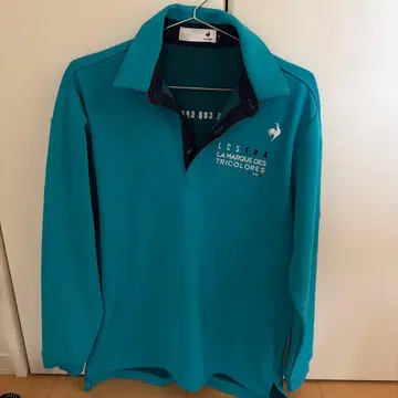 LE COQ SPORTIF 터콰이즈 긴팔 피케 셔츠