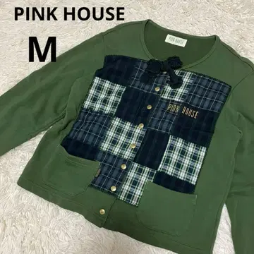 [레어] PINK HOUSE 핑크하우스 로고 자수 패치워크 가디건