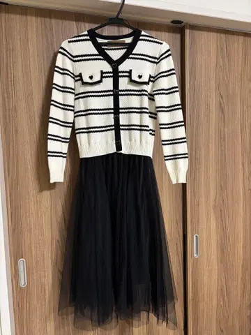 원피스 수영장 스튜디오 샤샤 스커트 보더 니트 원피스