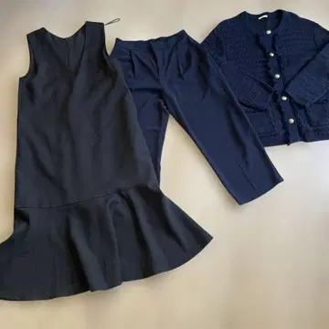 GU 유니클로 네이비 3종 세트 드레스, 가디건, 팬츠