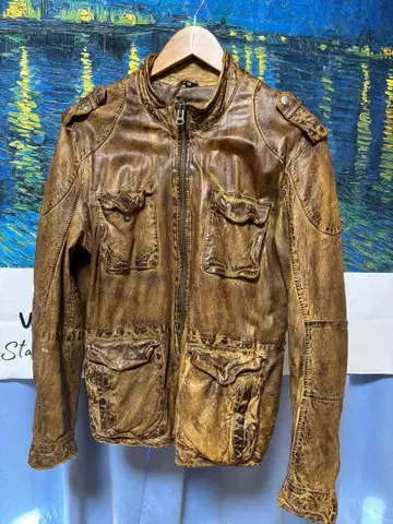 HARUF 브라운 가죽 자켓