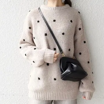 ships 도트 니트 베이지 S