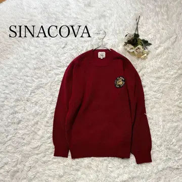 SINACOVA 시나코바 울 니트 원포인트 로고 빨간색