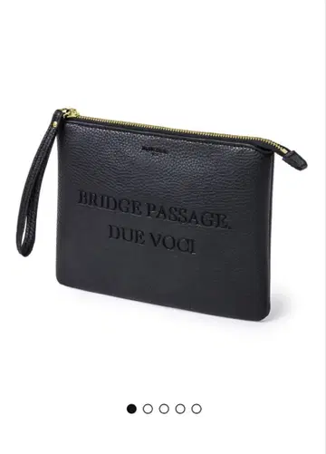 LEATHER CLUTCH BAG / BLK