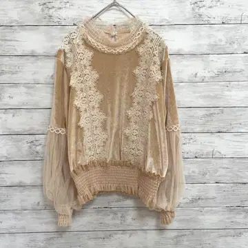 [ freegia ] 풀오버 (M) 벨로아 느낌 레이스 시어 귀여운