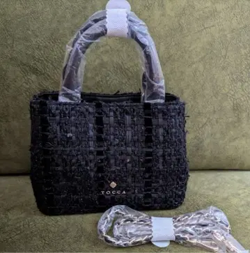 tocca 토카 어른 백과 요나 콜라보 트위드 백 블랙