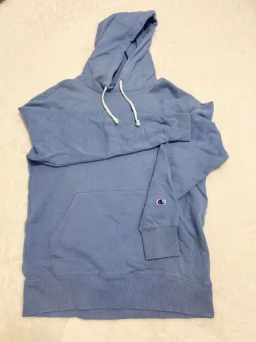 Champion 라이트 블루 후드 부착 후드티 L 사이즈