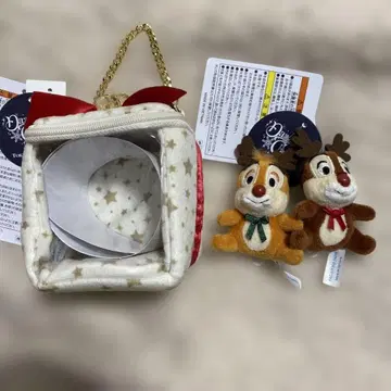 디즈니씨 대즐링 크리스마스 파우치 선물 박스 칩앤데일
