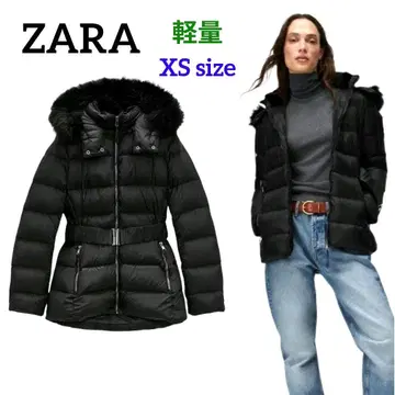 ZARA 자라 다운 자켓 코트 경량 블랙