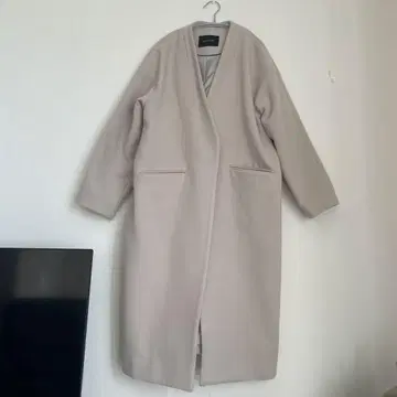 [ 새상품급 ] SIMPLICITE 노카라 롱 코트 화이트