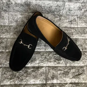 블랙 스웨이드 조 로퍼 금속 버클