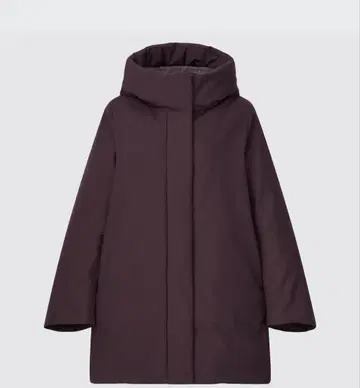 UNIQLO 하이브리드 다운 숏코트 와인
