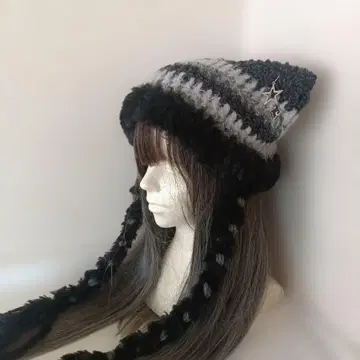 고양이 귀 니트 모자 고양이 귀 핸드메이드 그런지 y2k 참 포함 비니