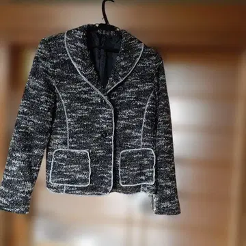 트렌드 트위드풍 자켓 블랙 화이트