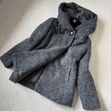 새상품급 언타이틀 다운 코트 자켓 모헤어 혼방 숄카라