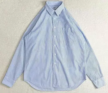 마가렛호웰 긴팔 셔츠 와이셔츠 남성용 스트라이프 블루 38